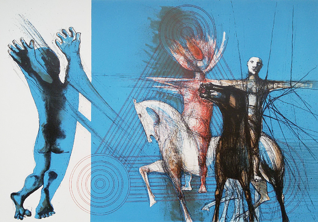 Aat Verhoog - Ruiters van de tijd, litho verkocht voor € 45!