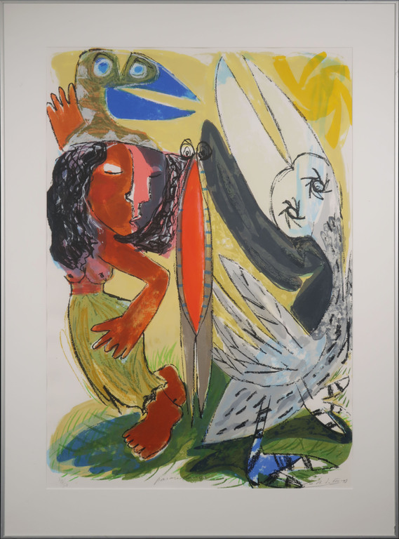 John Lie a Fo: Litho, Z.T. - Ingelijst (Groot) kopen? Bied vanaf 35!