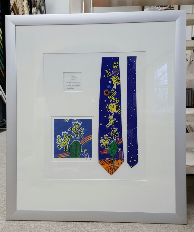 Corneille stropdas Society Shop 1991 + litho incl lijst. verkocht voor € 150!