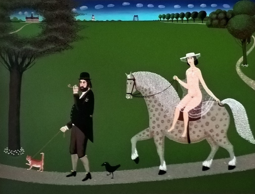 Willem Westbroek - Walking the cat (portrait of the mayor André van der Louw)   verkocht voor € 100!