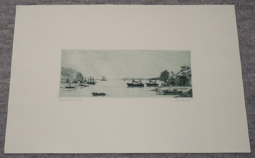 Poppe Damave, Kleurets, Titel: De vreemde haven, Gesigneerd kopen? Bied vanaf 45!