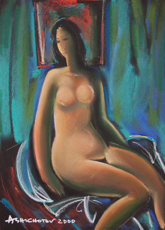 Ashkhotov, Originele Pastel, Naakt. verkocht voor € 70!