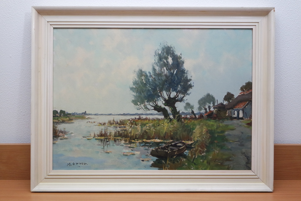 Arnout van GILST (1898 -1981) - olieverf op doek - waterrijk landschap verkocht voor € 195!