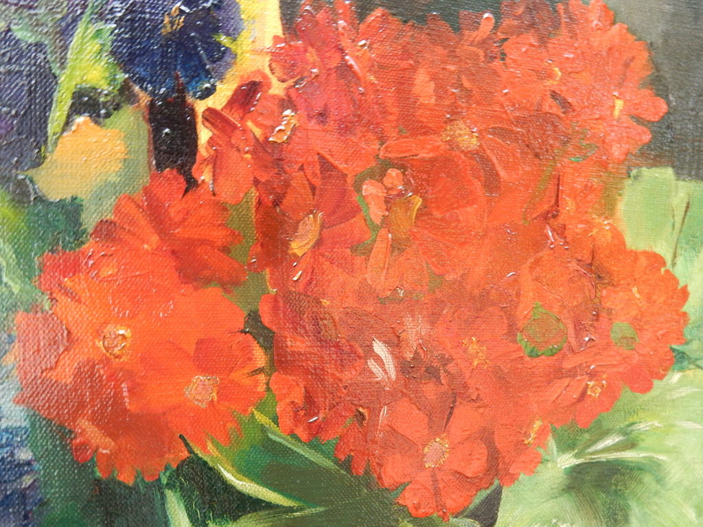 Gonda  Wulfse, 1896-1979, stilleven, bloemen, prachtig van kleur, dik opgebracht kopen? Bied vanaf 75!