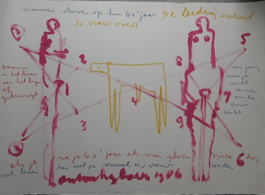 Anton Heyboer, "sexueel een vrouw worden", gouache en krijt, 1986 kopen? Bied vanaf 300!