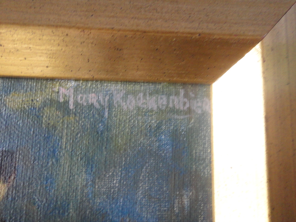 Mary Koekenbier (1942) - olieverf op doek - zwartbonte koe in de stal kopen? Bied vanaf 1!