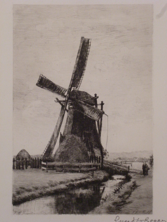 J.M.Graadt van Roggen - ets - Molen bij Haarlem kopen? Bied vanaf 40!