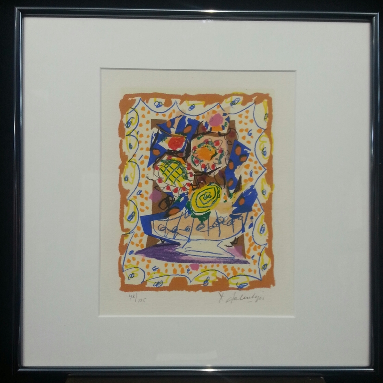 Kees Salentijn, zeefdruk op papier in zwarte aluminium lijst verkocht voor € 35!