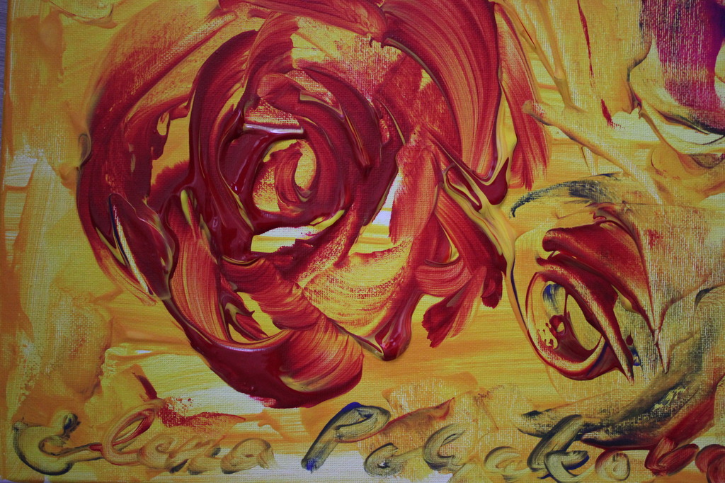 Elena Polyakova: Acrylverf , Kleurige rozen kopen? Bied vanaf 145!