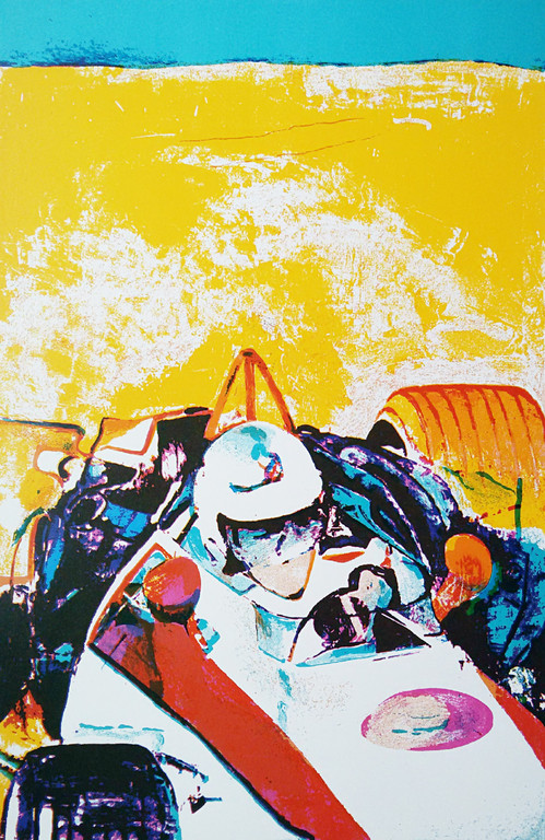 Kees van Bohemen - Coureur, zeefdruk verkocht voor € 60!