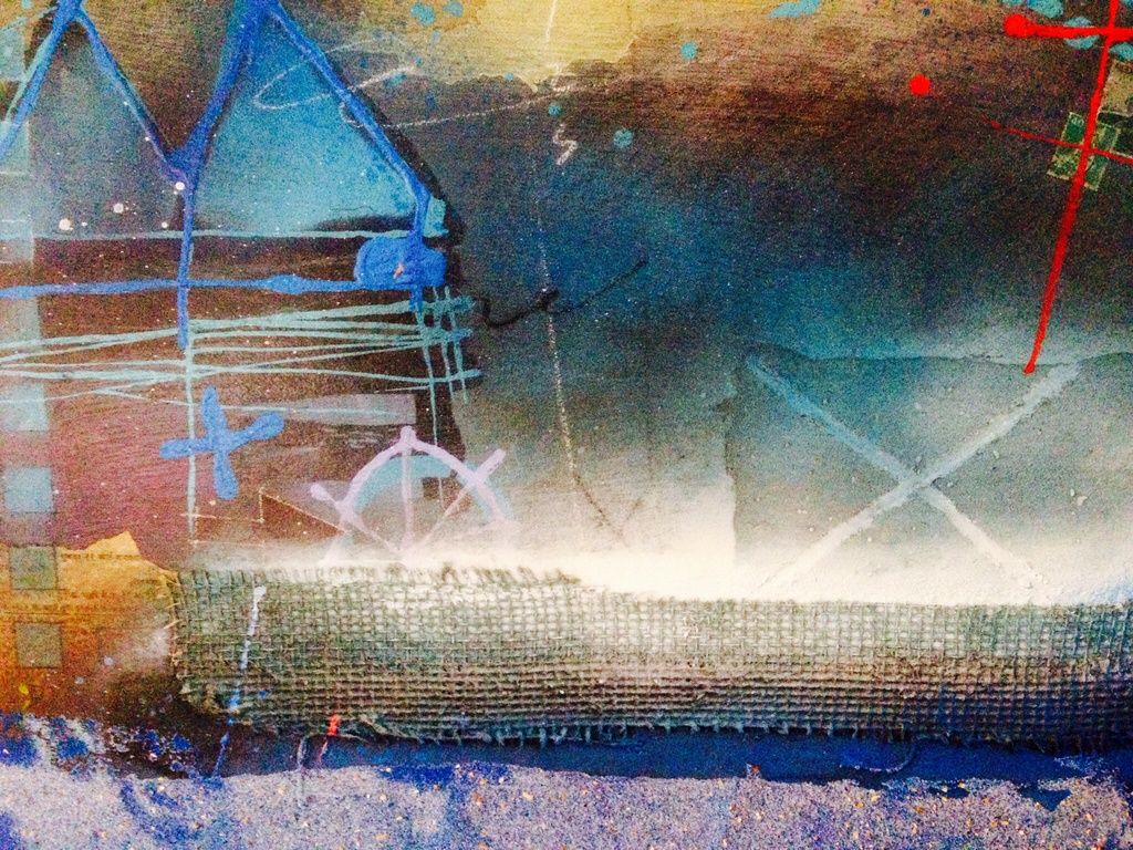 Theo koster, schilderij gemengde techniek titel; travelling 2 kopen? Bied vanaf 1!