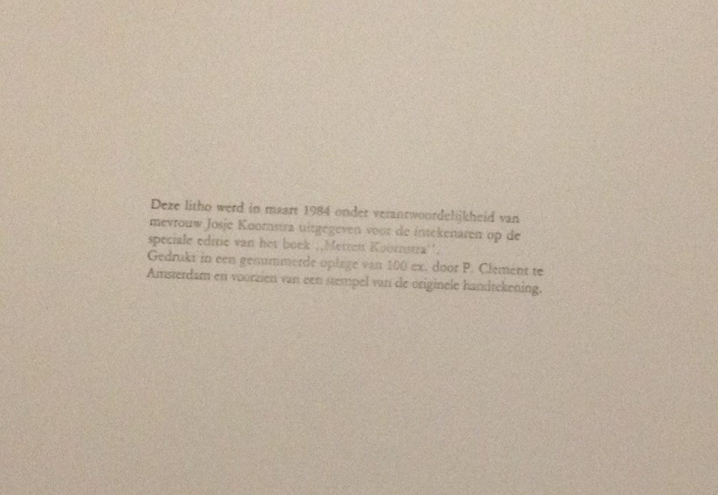 Metten Koornstra (1912-1978): Man in landschap, litho, 1984 kopen? Bied vanaf 1!