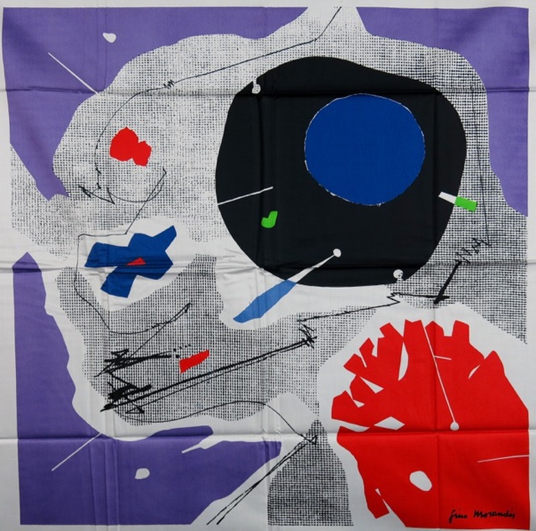 Gino Morandis: Zeefdruk op zijde, Immagine Spaziale verkocht voor € 35!