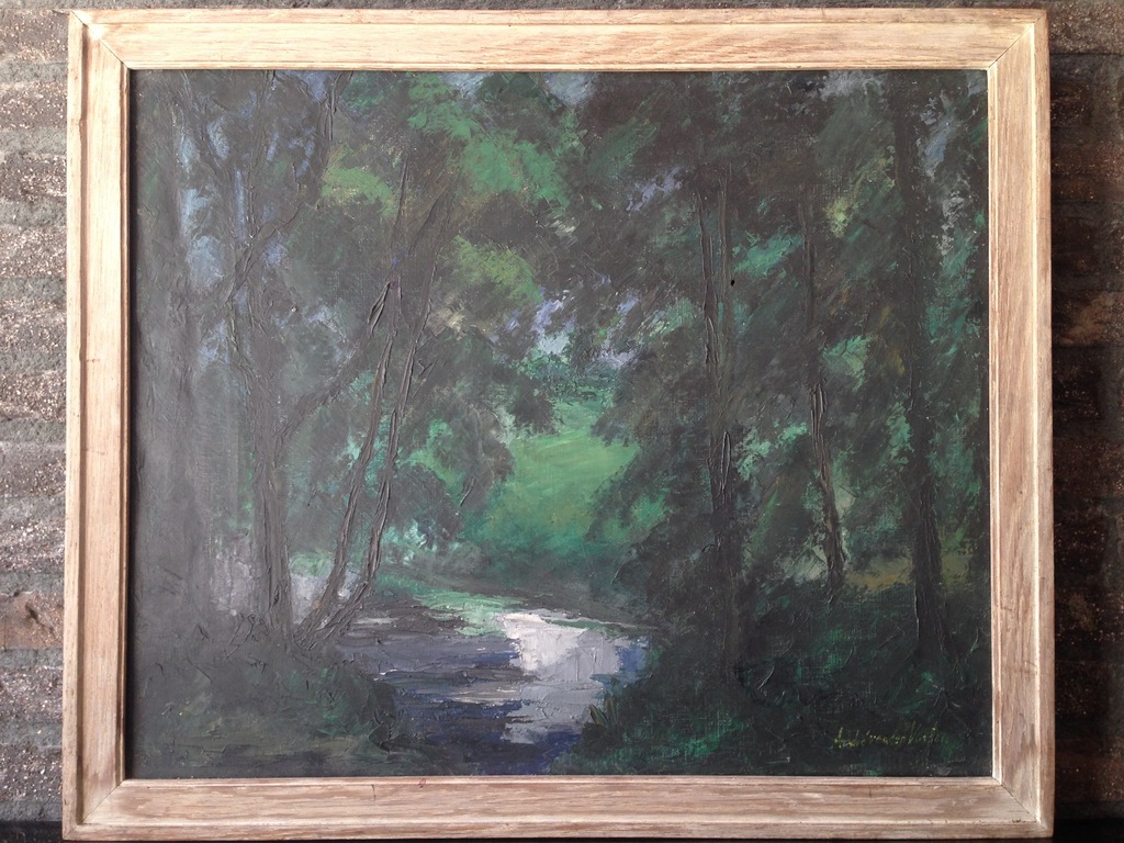 André van der Vossen - Boslandschap bij Bloemendaal verkocht voor € 170!