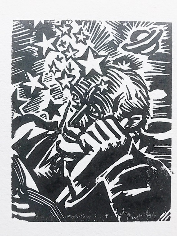 Frans Masereel, houtsnede: Gelehrter, 1949 verkocht voor € 35!