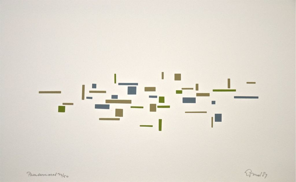 Jan Loman: Zeefdruk. Abstracte compositie verkocht voor € 80!
