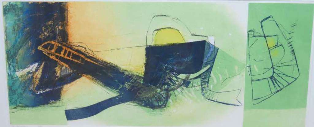 Hans Vredegoor: Ets/Aquatint, Les Brisolles - Ingelijst (bijzonder formaat) verkocht voor € 50!