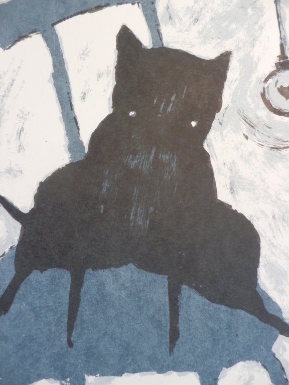 PETER BASTIAANSSEN   Zeefdruk    BLACK CAT    Handgesigneerd kopen? Bied vanaf 49!