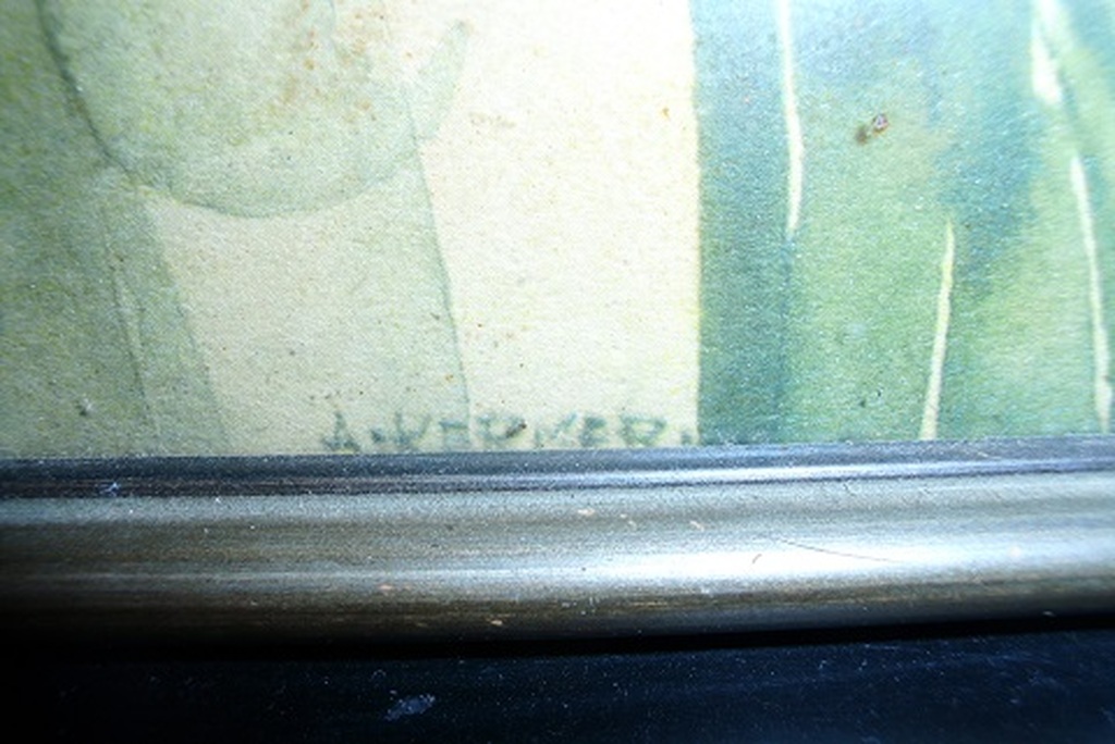 A. Kermer, Aquarel, Ballonnenverkoopster kopen? Bied vanaf 20!