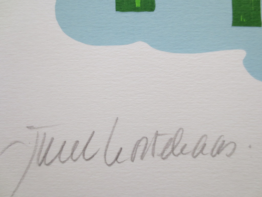 Kortekaas Juul , gesigneerde kleuren zeefdruk -regenbos kopen? Bied vanaf 50!