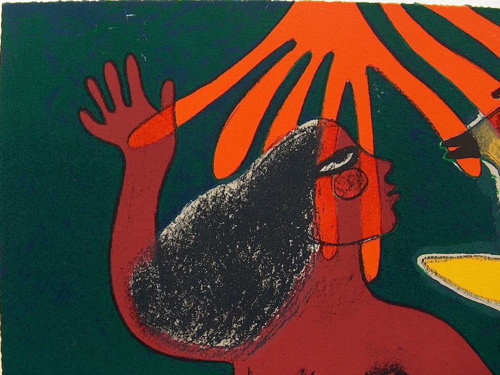 Corneille / kleurenlitho / zonder titel (vrouw en vogels) / 1983 kopen? Bied vanaf 275!