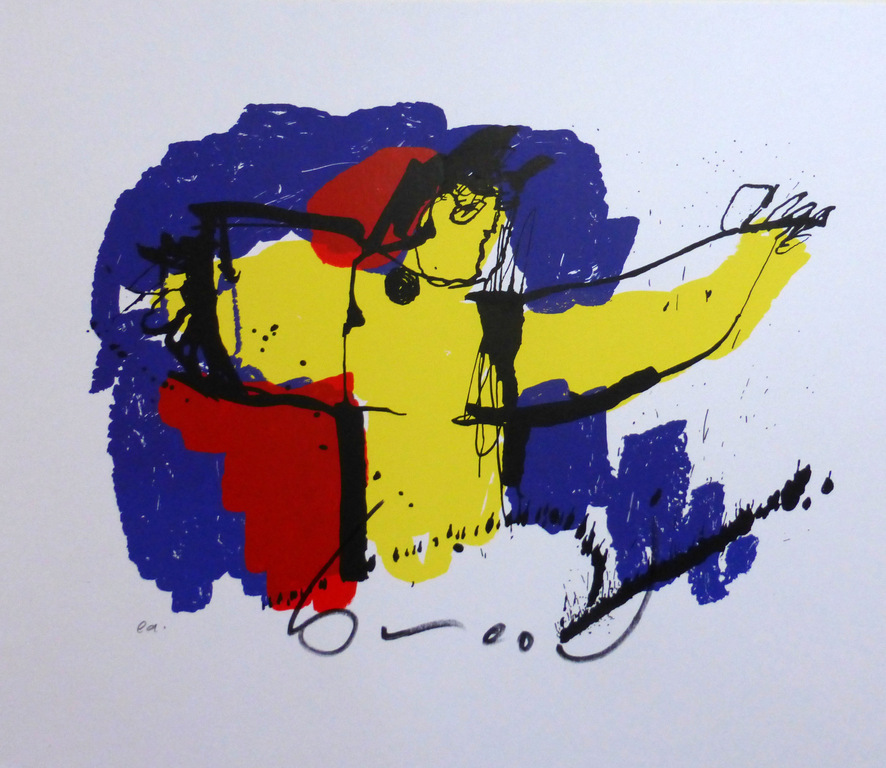 HERMAN BROOD, leuke, gelimiteerde en handgesigneerde zeefdruk 'Brasil God' verkocht voor € 95!