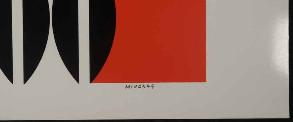 Dordevic Miodrag: Zeefdruk, Abstracte compositie met rood kopen? Bied vanaf 80!