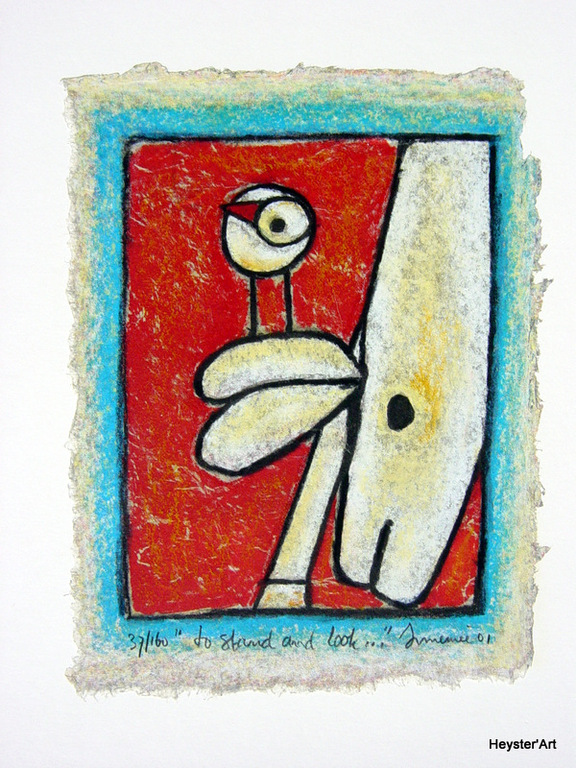 Hans Innemee - zeefdruk - To stand and look... nr 37/160 verkocht voor € 90!