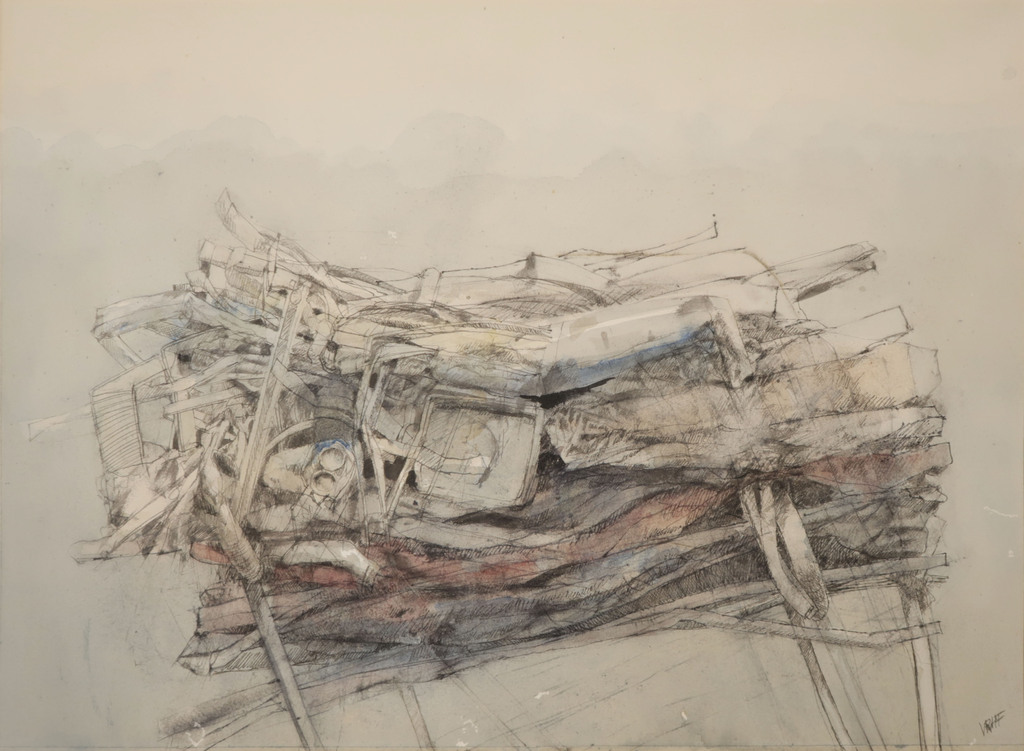 Gradus Verhaaf: Pen en Aquarel, Opgestapeld kopen? Bied vanaf 1!