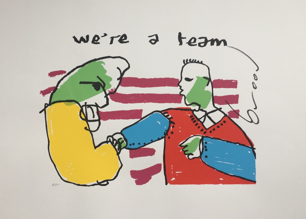 Herman Brood - Originele hand gesigneerde kleurenzeefdruk - We're a Team kopen? Bied vanaf 140!