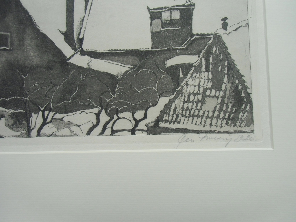 WINTERS STADSGEZICHT / ETS EN AQUATINT VAN CEES BOLDING kopen? Bied vanaf 40!