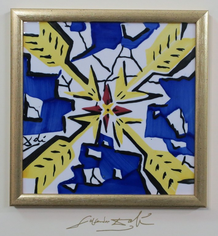 Aardewerk tegel met ontwerp van Salvador Dali, Les Flechettes - Ingelijst kopen? Bied vanaf 100!