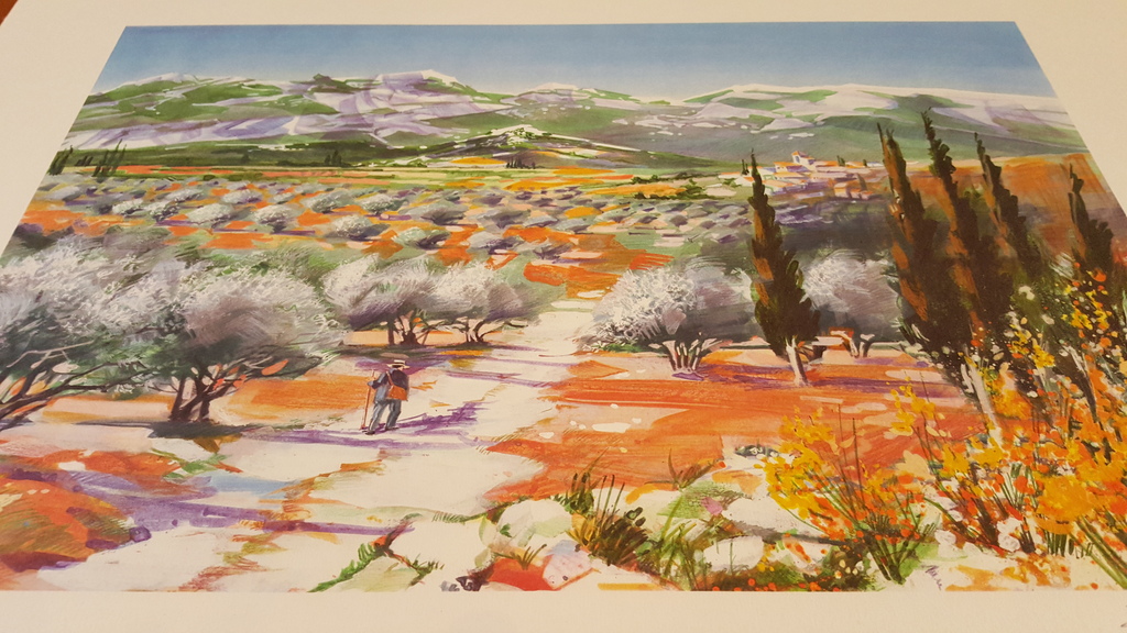 Ella Fort, Sentier de promenade direction au montagne, Schitterende Lithografie kopen? Bied vanaf 1!