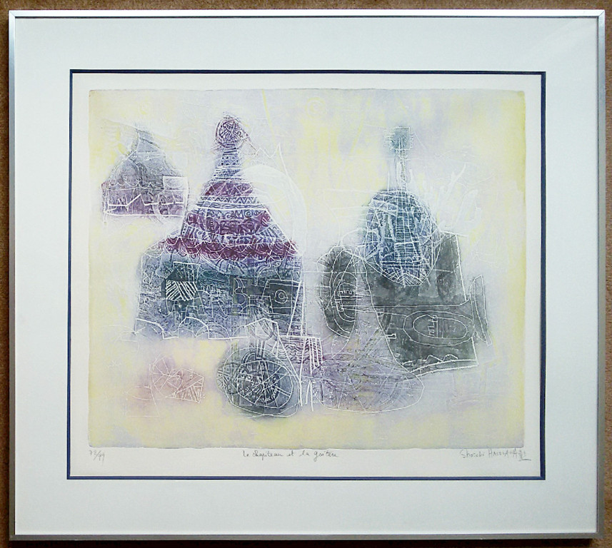 Shoichi Hasegawa - Le chapiteau et la guitare, aquatint ets (mooi ingelijst) kopen? Bied vanaf 150!