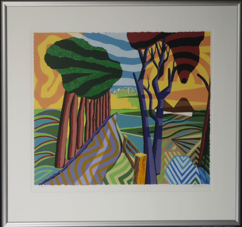 Peter Wiemers: Zeefdruk, Landschap - Ingelijst kopen? Bied vanaf 35!