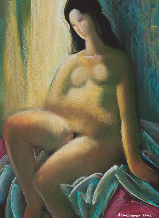 Mikhail Ashkhotov: Pasteltekening. Origineel werk. verkocht voor € 80!