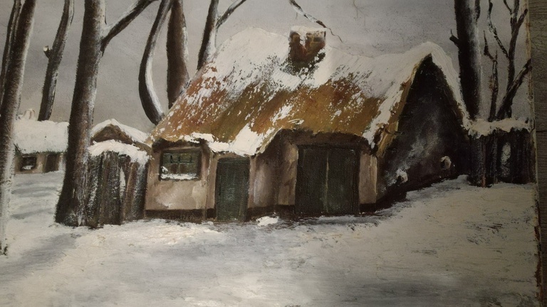 Onbekend kunstenaar, Olieverf op doek, Winterlandschap kopen? Bied vanaf 1!