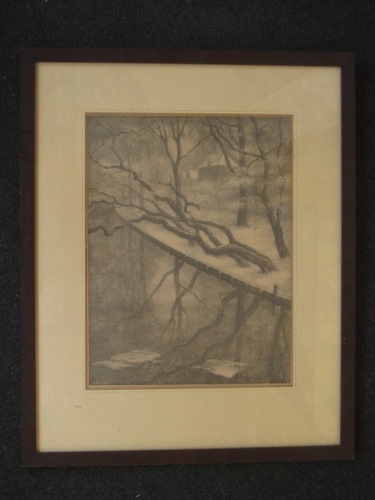 Originele Jan Visser 1920 Ets "Winter aan het Singel te Haarlem" gesigneerd  kopen? Bied vanaf 1!