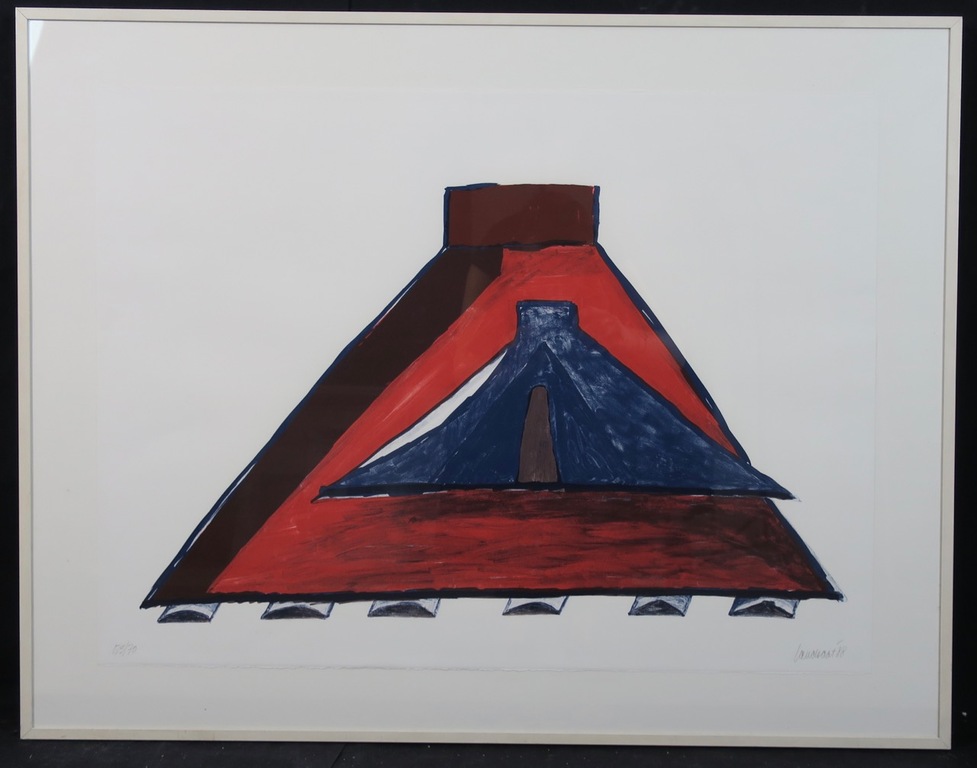 Hans Landsaat: Zeefdruk, Heuvel - Ingelijst kopen? Bied vanaf 1!