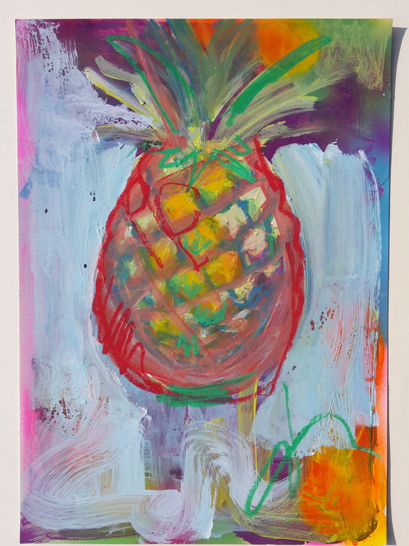 Peter Klashorst - Processing of pineapples 3 werken op papier - gesigneerd kopen? Bied vanaf 1!