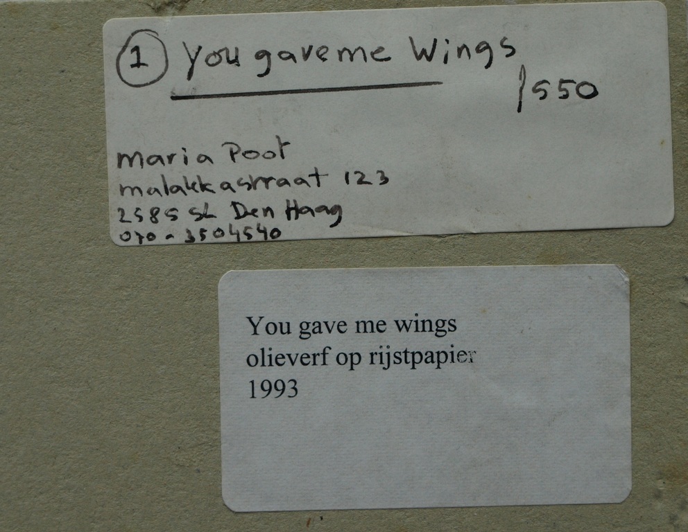 Maria Poot : olieverf op rijstpapier – You gave me Wings – 1993 kopen? Bied vanaf 1!