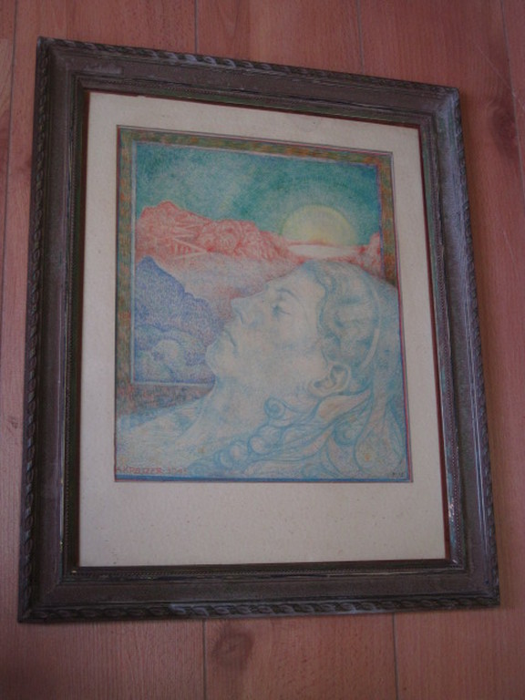 Aloys J. Kreuzer (1911-1977) pointilistische pastel "slapende vrouw" 1945 kopen? Bied vanaf 1!