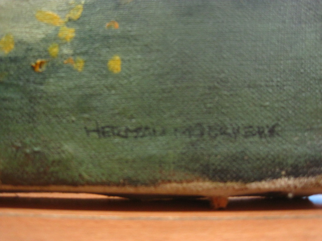 Herman Moerkerk 1879-1949 "moeder en kind bij chalet"olieverf ca. 1920  kopen? Bied vanaf 1!