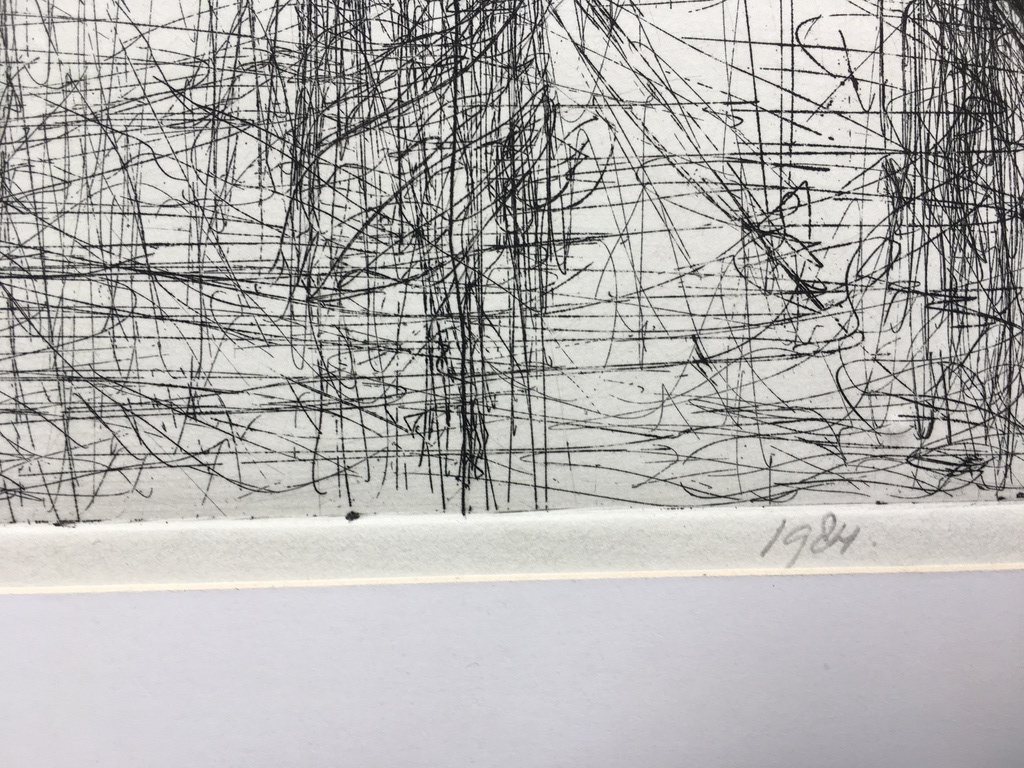 "Brugconstructie" 1984, vroeg grafisch mooi werk van Loman 32x24, PRIJSVERLAGING kopen? Bied vanaf 15!