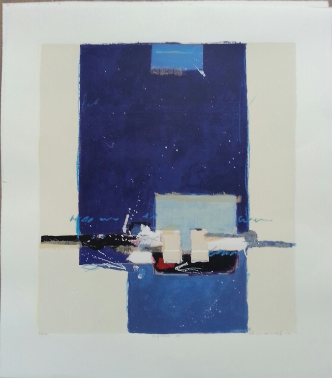 Ron van der Werf, zeefdruk op papier, titel:" Mysterie I" 2003 verkocht voor € 50!