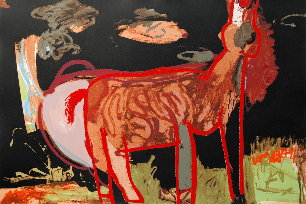 Raphaél Hermans - Paard - gesigneerde zeefdruk - E/A - 2002 verkocht voor € 95!