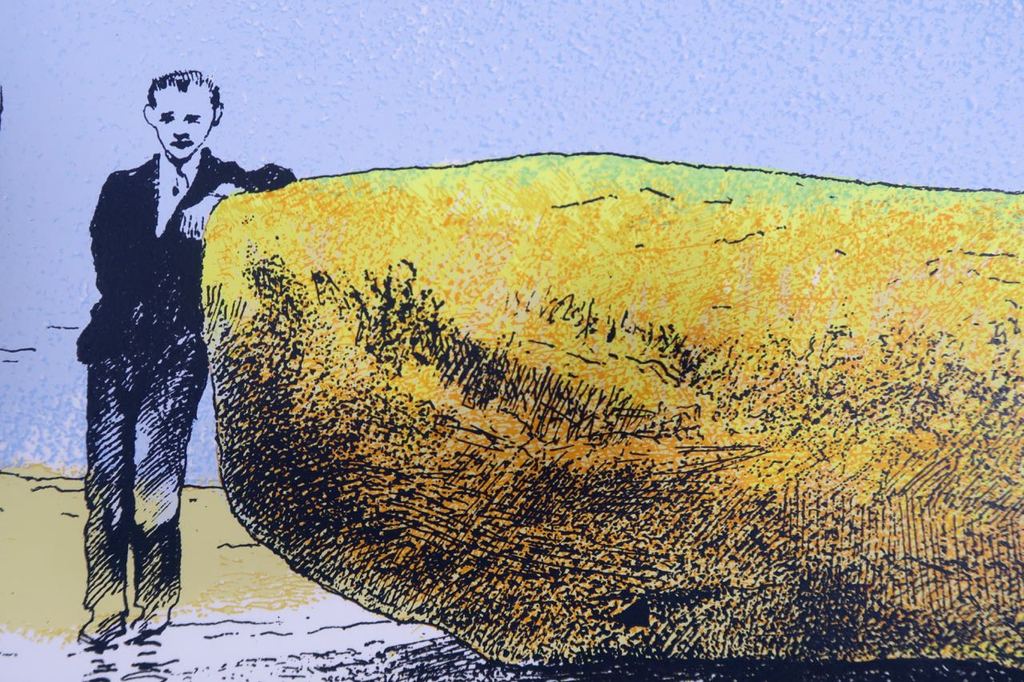 Theo Tomassen: Zeefdruk, Man bij rotsblok kopen? Bied vanaf 1!