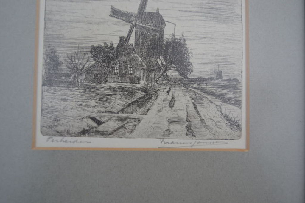 Twee fraaie etsen van Marius Janssen, in potlood gesigneerd. kopen? Bied vanaf 50!