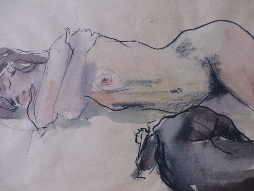 Bob ten Hoope, Slapende vrouw bij hond, Gemengde techniek kopen? Bied vanaf 60!