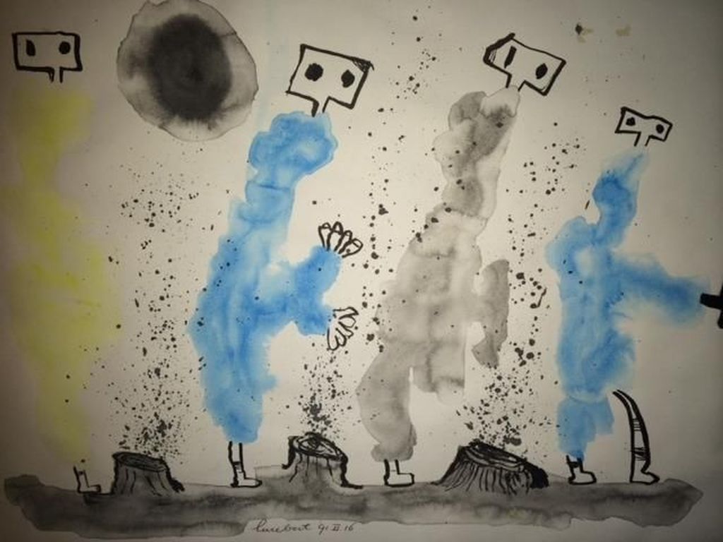 Lucebert aquarel uit 1991. kopen? Bied vanaf 140!